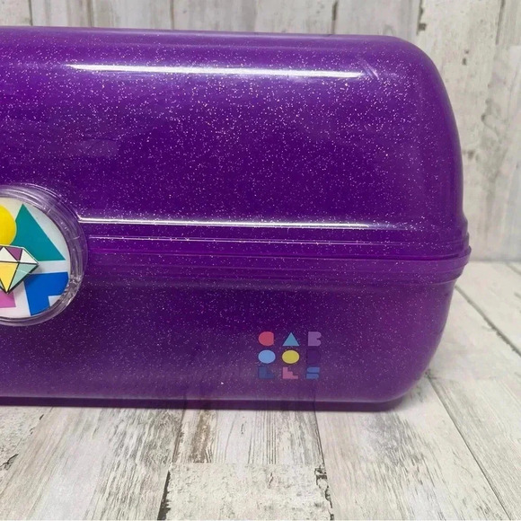 Caboodles Cosmetic Makeup Case Organizer Tray with Mirror Purple Sparkle USA - Picture 2 of 9